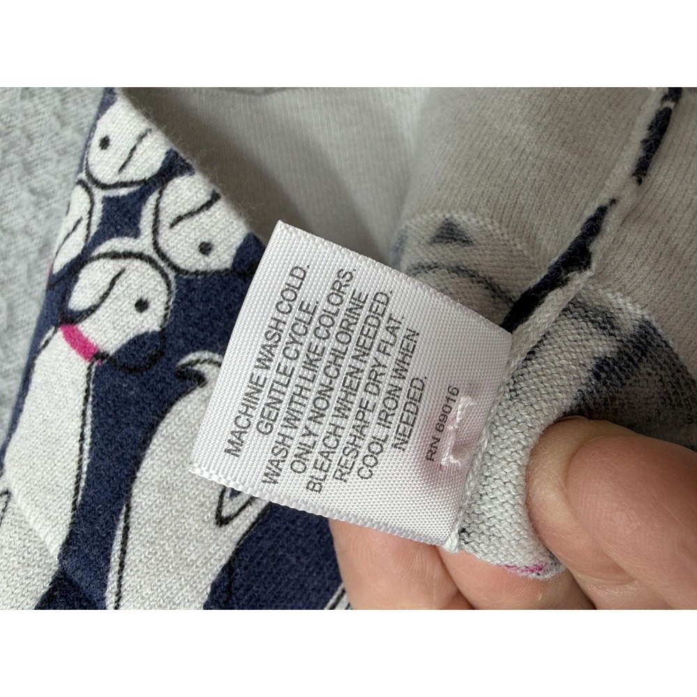 Le Tigre Cardigan Sweater Womens L Multicolor Fun Dog Print Knit Button Front - Picture 12 of 13